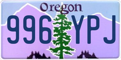 OR license plate 996YPJ