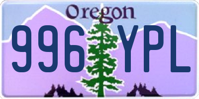 OR license plate 996YPL