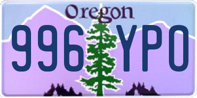 OR license plate 996YPO