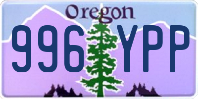 OR license plate 996YPP