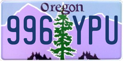 OR license plate 996YPU