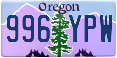 OR license plate 996YPW