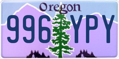 OR license plate 996YPY