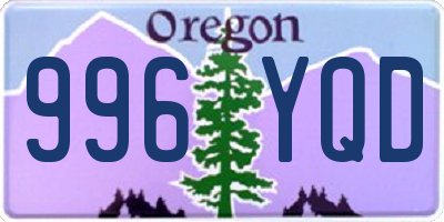 OR license plate 996YQD