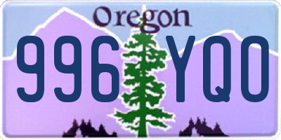 OR license plate 996YQO