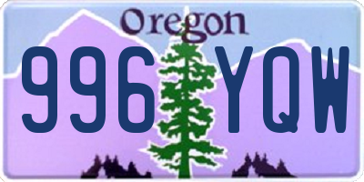 OR license plate 996YQW