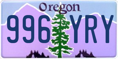 OR license plate 996YRY