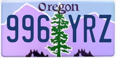 OR license plate 996YRZ