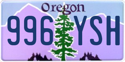 OR license plate 996YSH