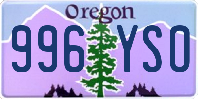 OR license plate 996YSO