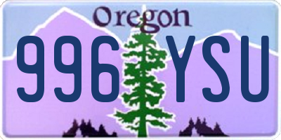 OR license plate 996YSU