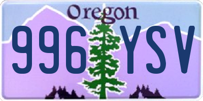 OR license plate 996YSV