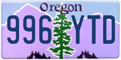 OR license plate 996YTD