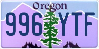 OR license plate 996YTF