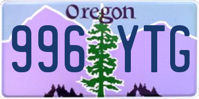 OR license plate 996YTG