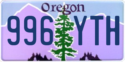 OR license plate 996YTH