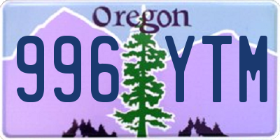 OR license plate 996YTM