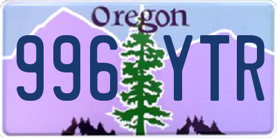 OR license plate 996YTR