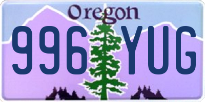 OR license plate 996YUG