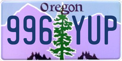 OR license plate 996YUP