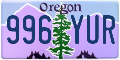 OR license plate 996YUR