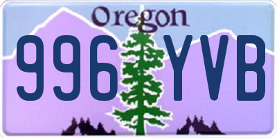 OR license plate 996YVB