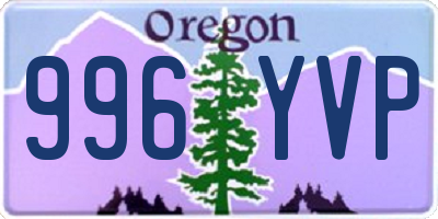 OR license plate 996YVP