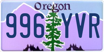 OR license plate 996YVR