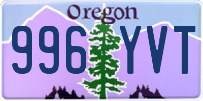 OR license plate 996YVT