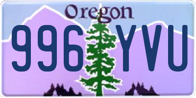 OR license plate 996YVU