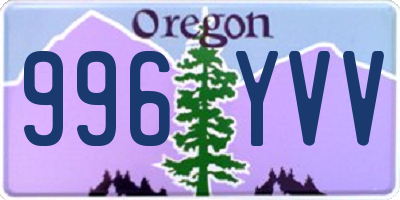 OR license plate 996YVV