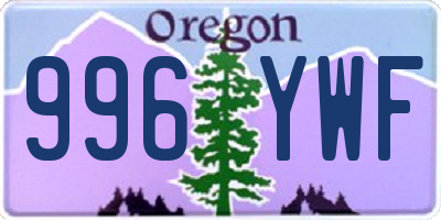 OR license plate 996YWF