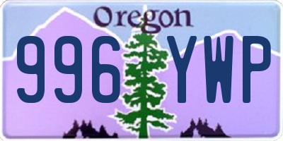 OR license plate 996YWP