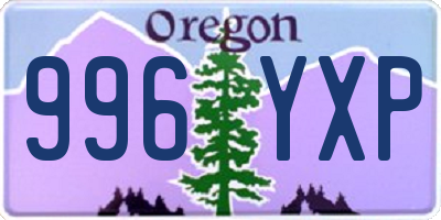 OR license plate 996YXP