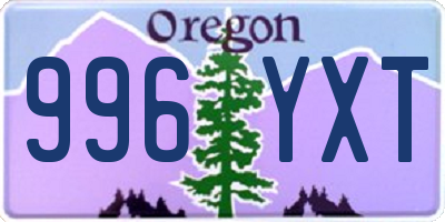 OR license plate 996YXT