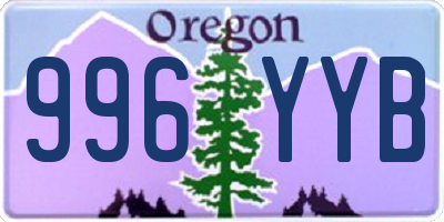 OR license plate 996YYB