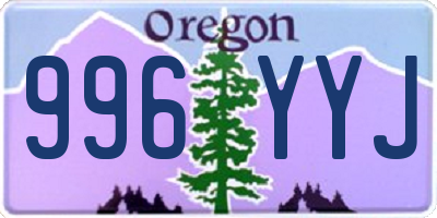 OR license plate 996YYJ