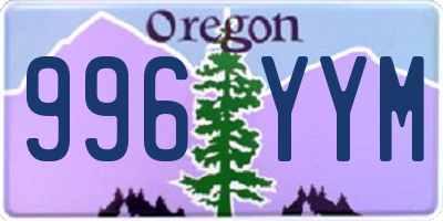 OR license plate 996YYM