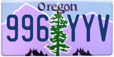 OR license plate 996YYV