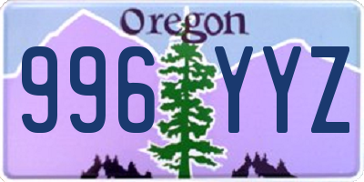 OR license plate 996YYZ