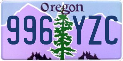 OR license plate 996YZC