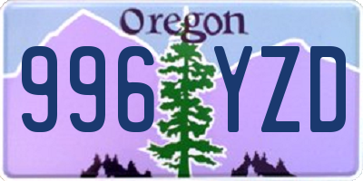 OR license plate 996YZD