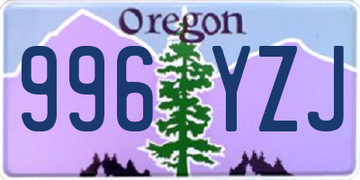 OR license plate 996YZJ