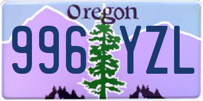 OR license plate 996YZL