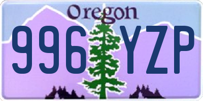 OR license plate 996YZP