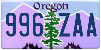 OR license plate 996ZAA