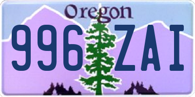 OR license plate 996ZAI