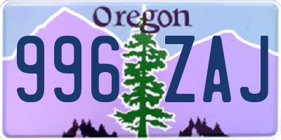 OR license plate 996ZAJ