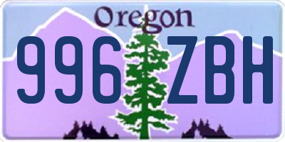 OR license plate 996ZBH