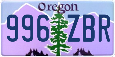 OR license plate 996ZBR